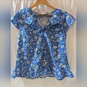 LOFT Blue Floral Blouse